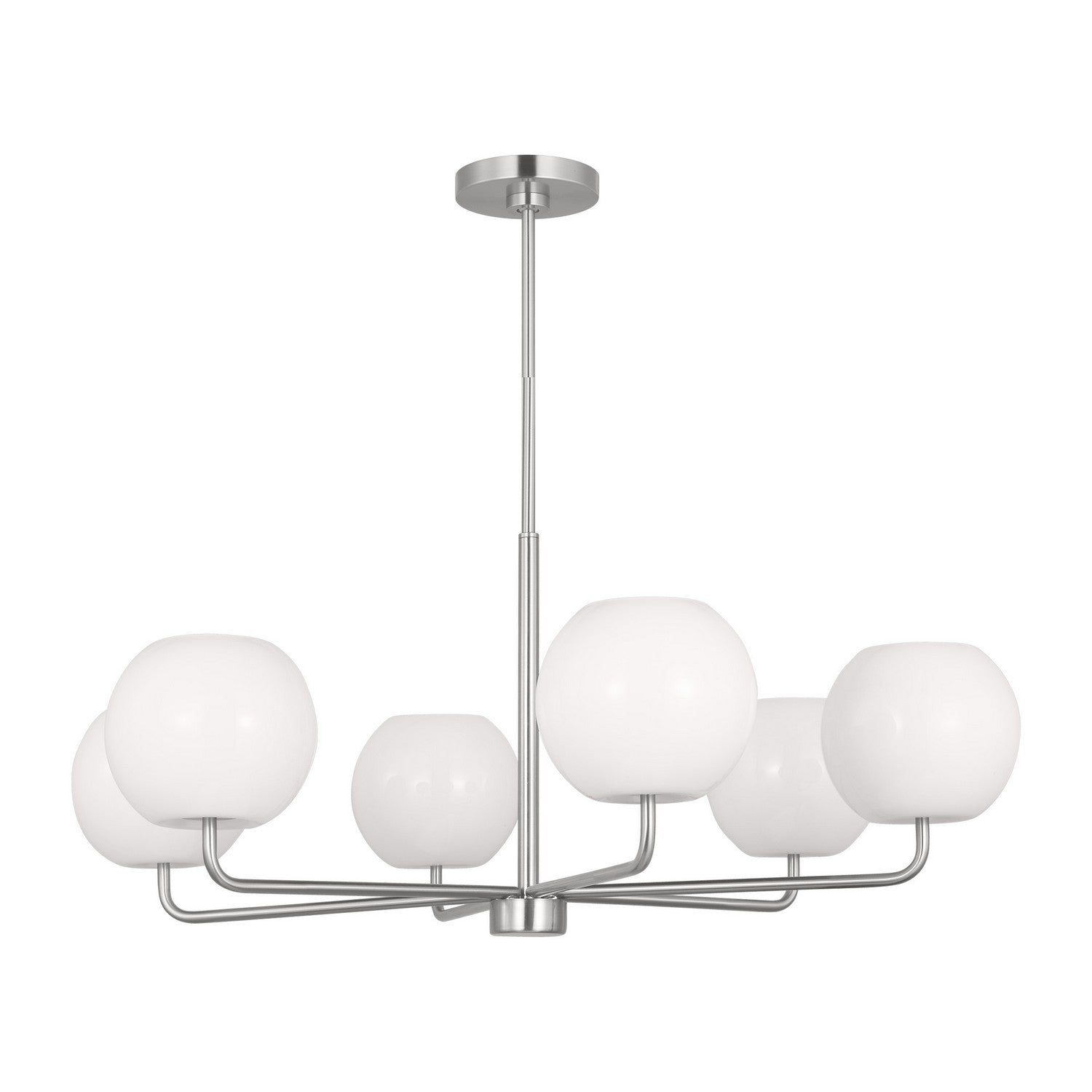 Generation Lighting. - GLC1066BS - Six Light Chandelier - Rory - Brushed Steel