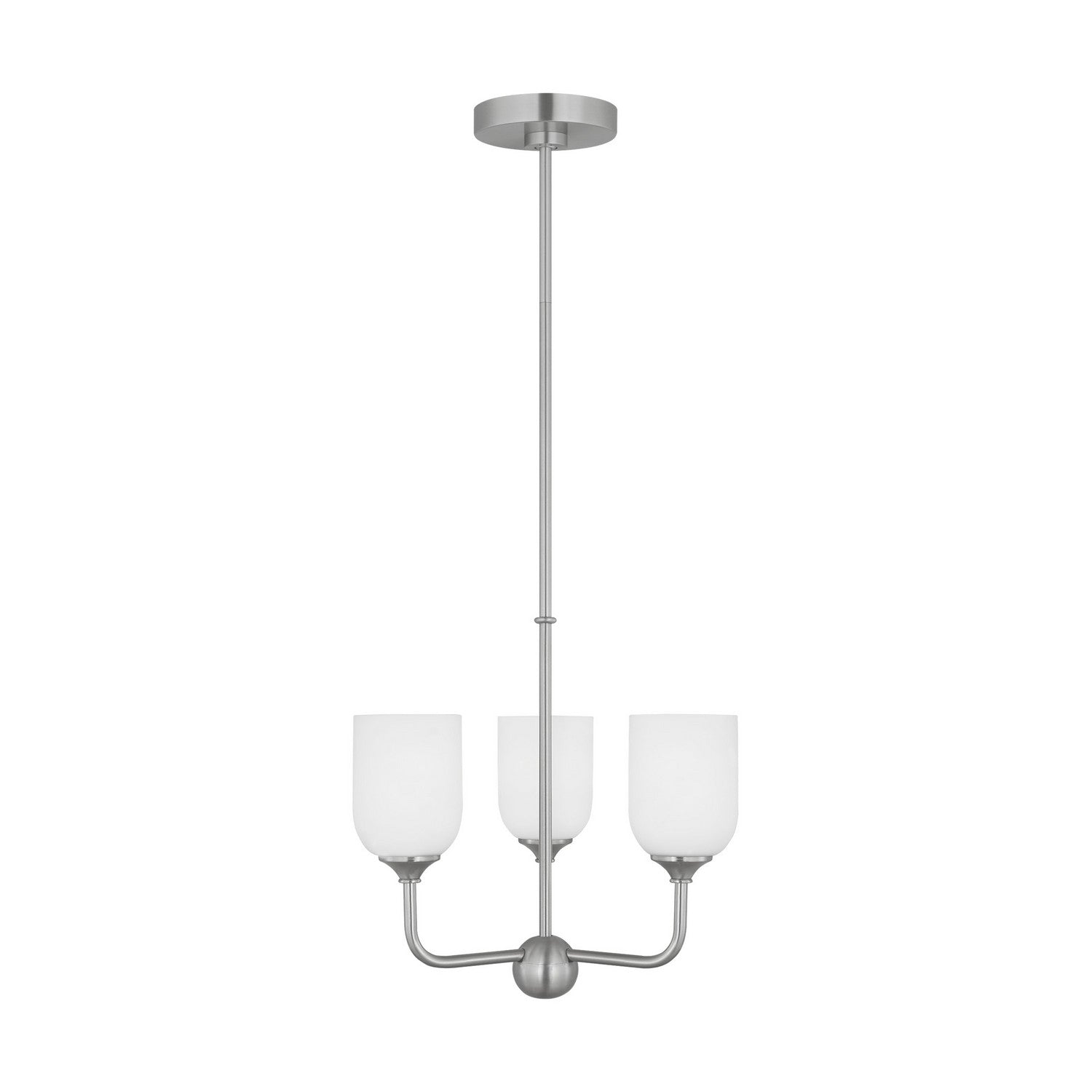 Generation Lighting. - GLC1073BS - Three Light Chandelier - Emile - Brushed Steel