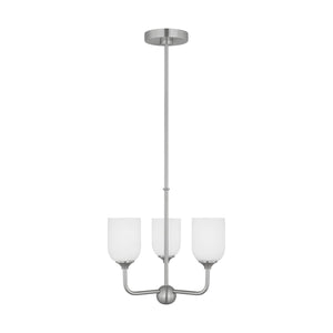 Generation Lighting. - GLC1073BS - Three Light Chandelier - Emile - Brushed Steel