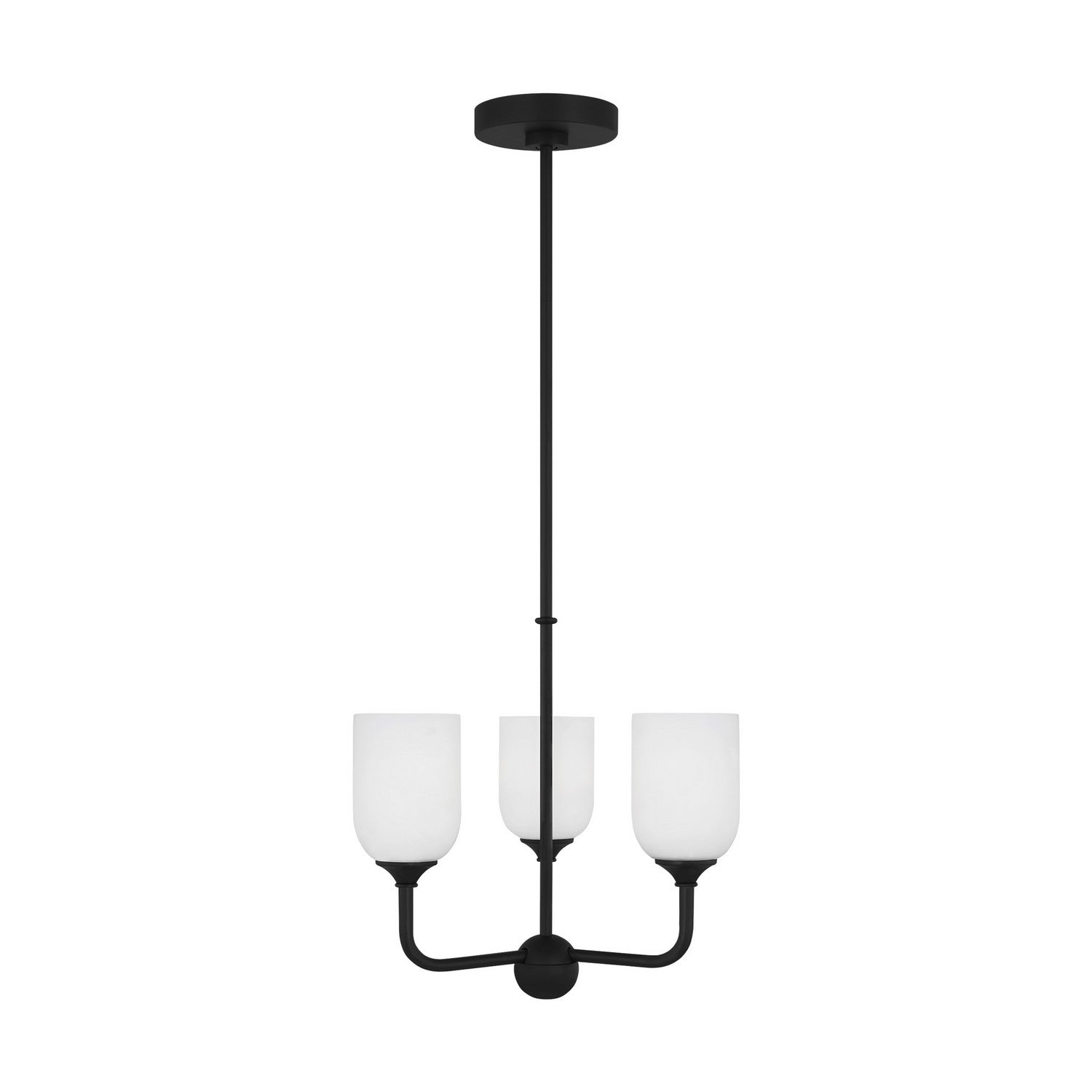 Generation Lighting. - GLC1073MBK - Three Light Chandelier - Emile - Midnight Black