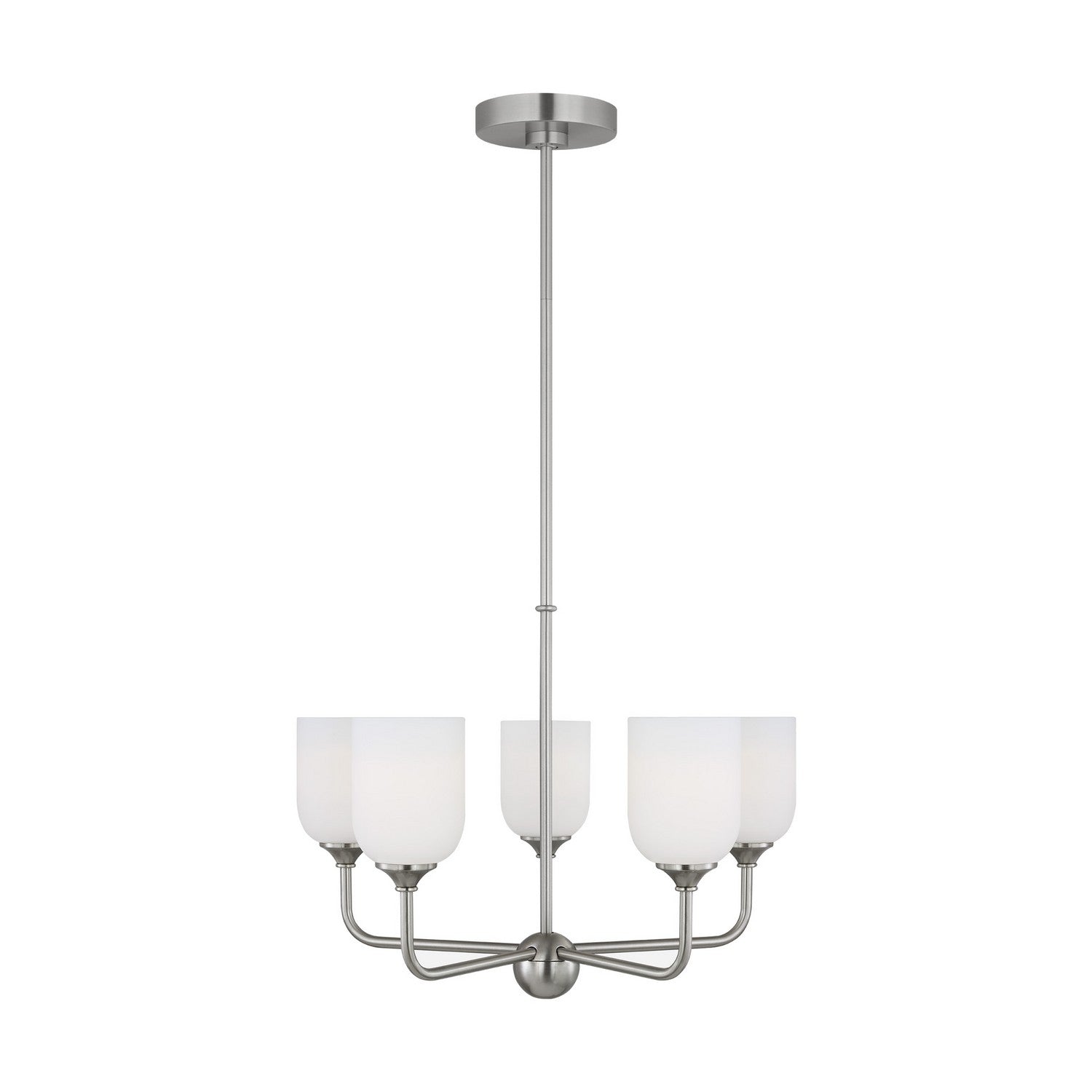 Generation Lighting. - GLC1085BS - Five Light Chandelier - Emile - Brushed Steel