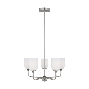 Generation Lighting. - GLC1085BS - Five Light Chandelier - Emile - Brushed Steel