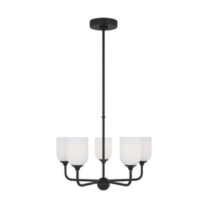 Generation Lighting. - GLC1085MBK - Five Light Chandelier - Emile - Midnight Black