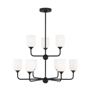 Generation Lighting. - GLC1109MBK - Nine Light Chandelier - Emile - Midnight Black