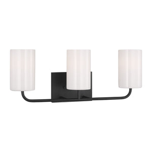 Generation Lighting. - GLV1003MBK - Three Light Vanity - Rhett - Midnight Black