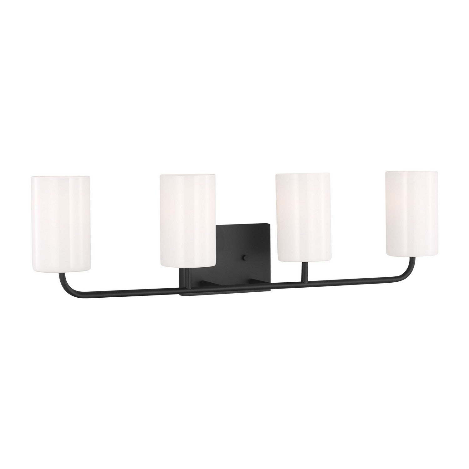 Generation Lighting. - GLV1004MBK - Four Light Vanity - Rhett - Midnight Black