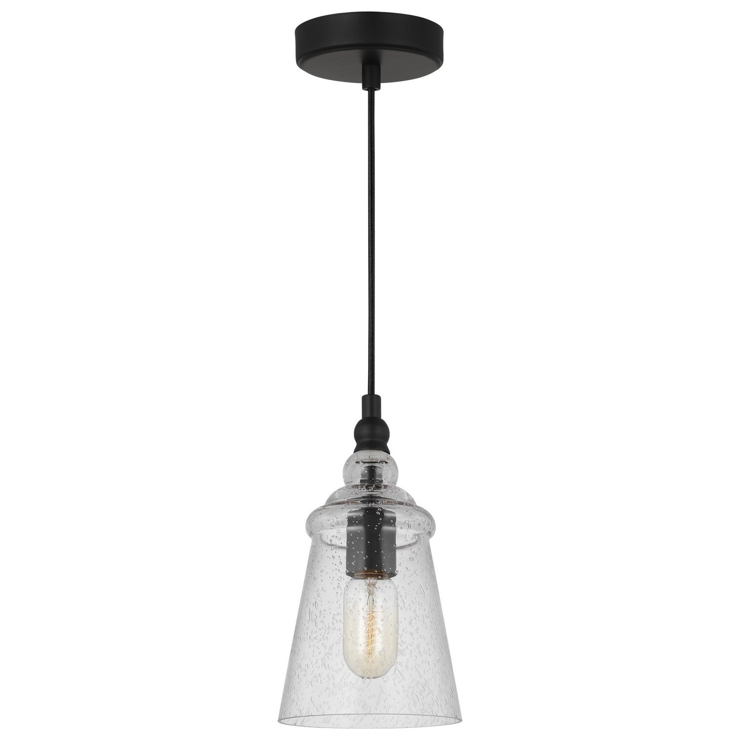 Generation Lighting. - P1449MBK - One Light Mini Pendant - Loras - Midnight Black