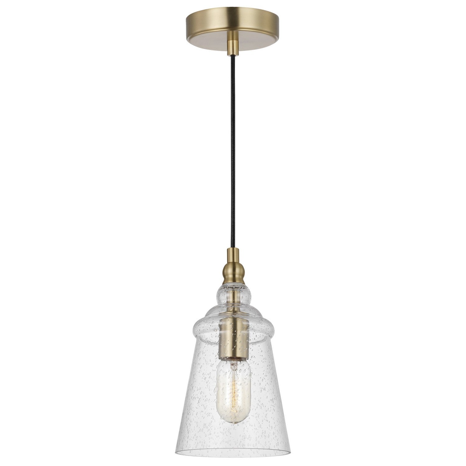 Generation Lighting. - P1449SB - One Light Mini Pendant - Loras - Satin Brass