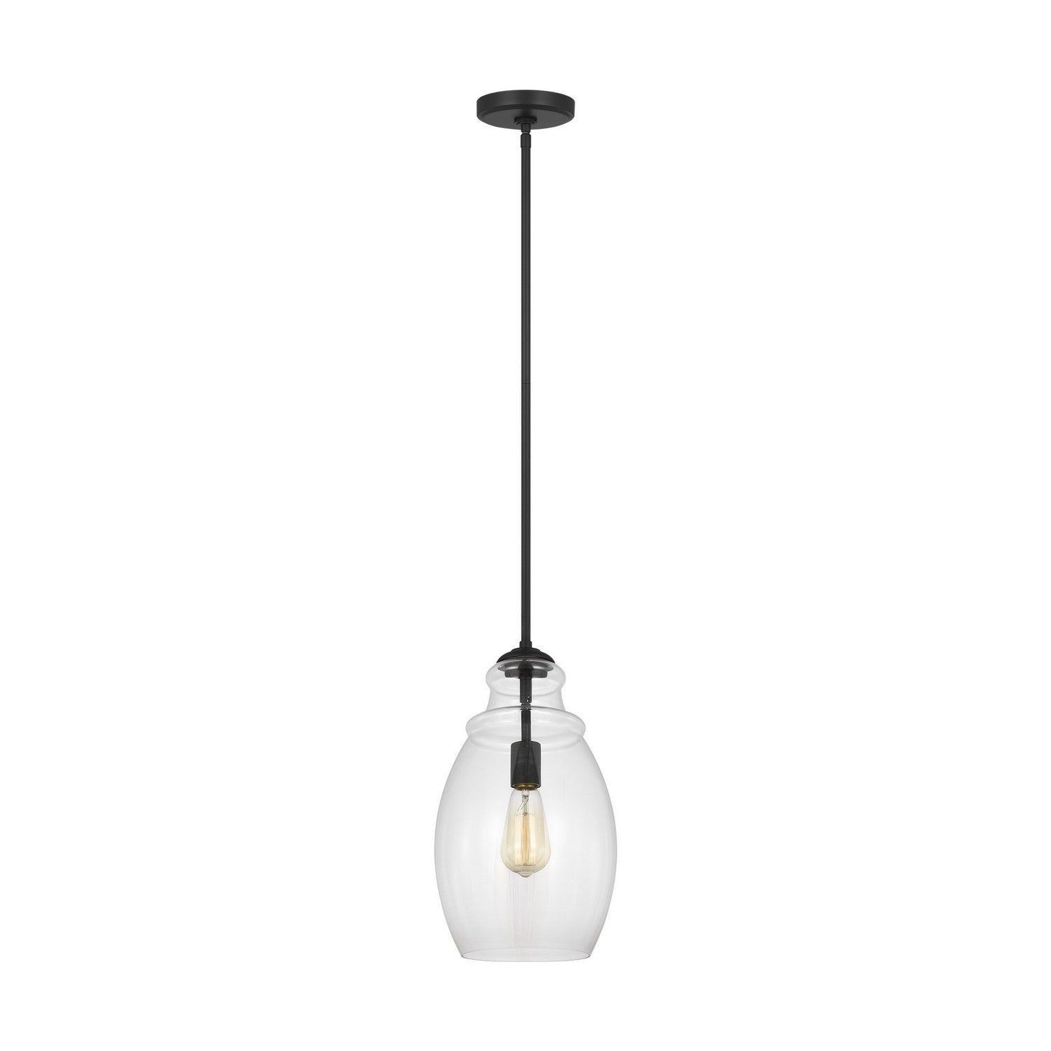 Generation Lighting. - P1484MBK - One Light Pendant - Marino - Midnight Black