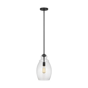 Generation Lighting. - P1484MBK - One Light Pendant - Marino - Midnight Black