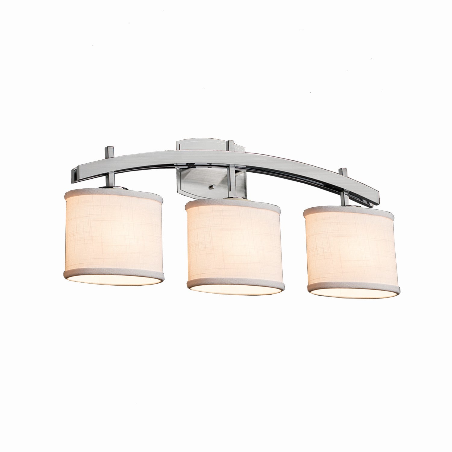 Justice Designs - FAB-8593-30-CREM-NCKL - Three Light Bath Bar - Textile - Brushed Nickel