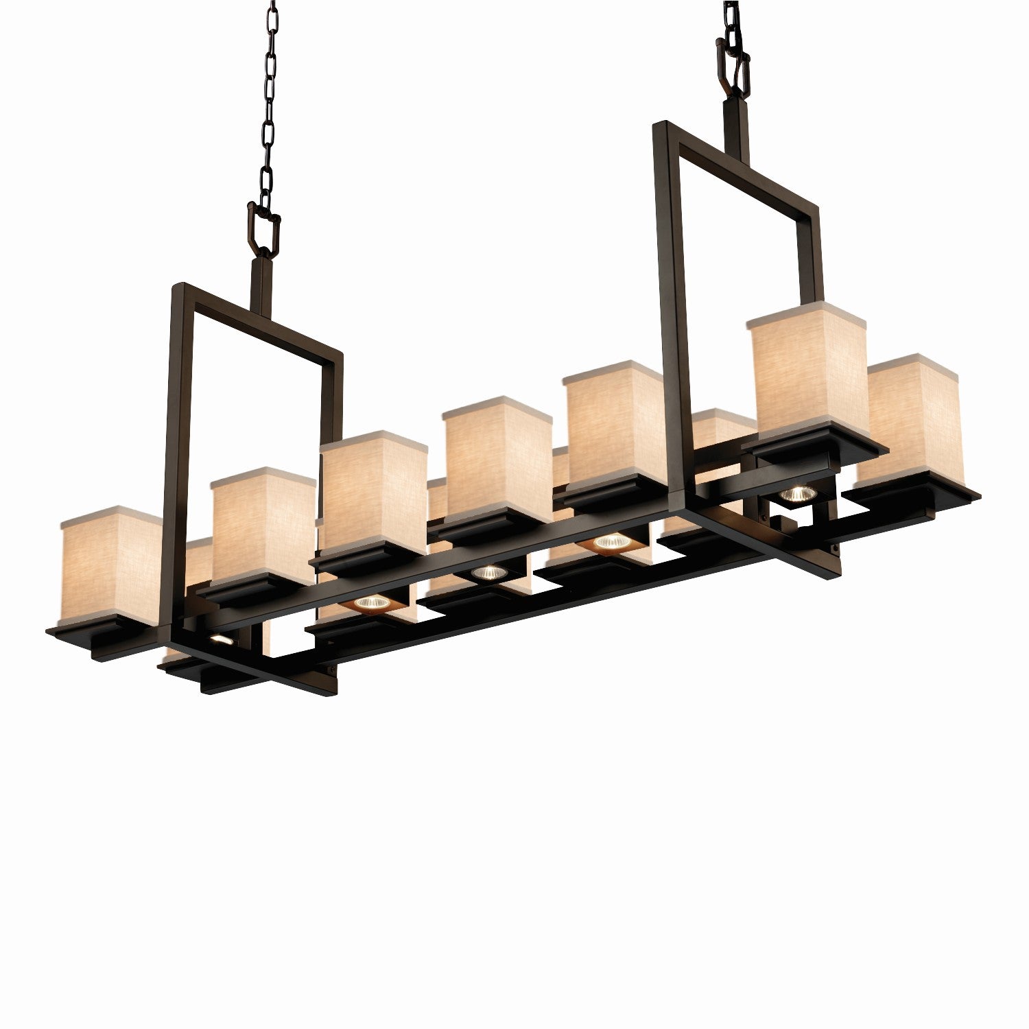 Justice Designs - FAB-8620-15-CREM-DBRZ - 17 Light Chandelier - Textile - Dark Bronze