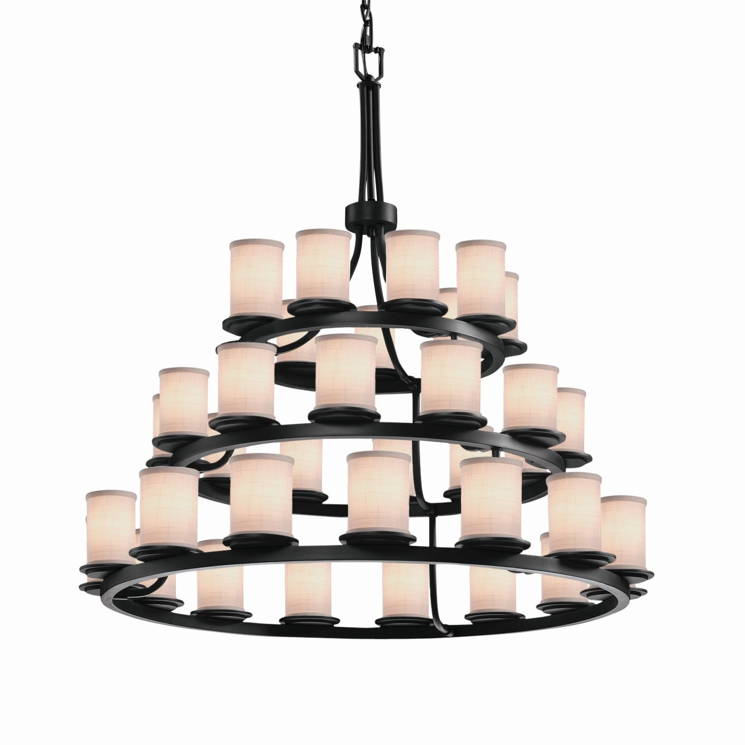 Justice Designs - FAB-8712-10-WHTE-MBLK - 36 Light Chandelier - Textile - Matte Black