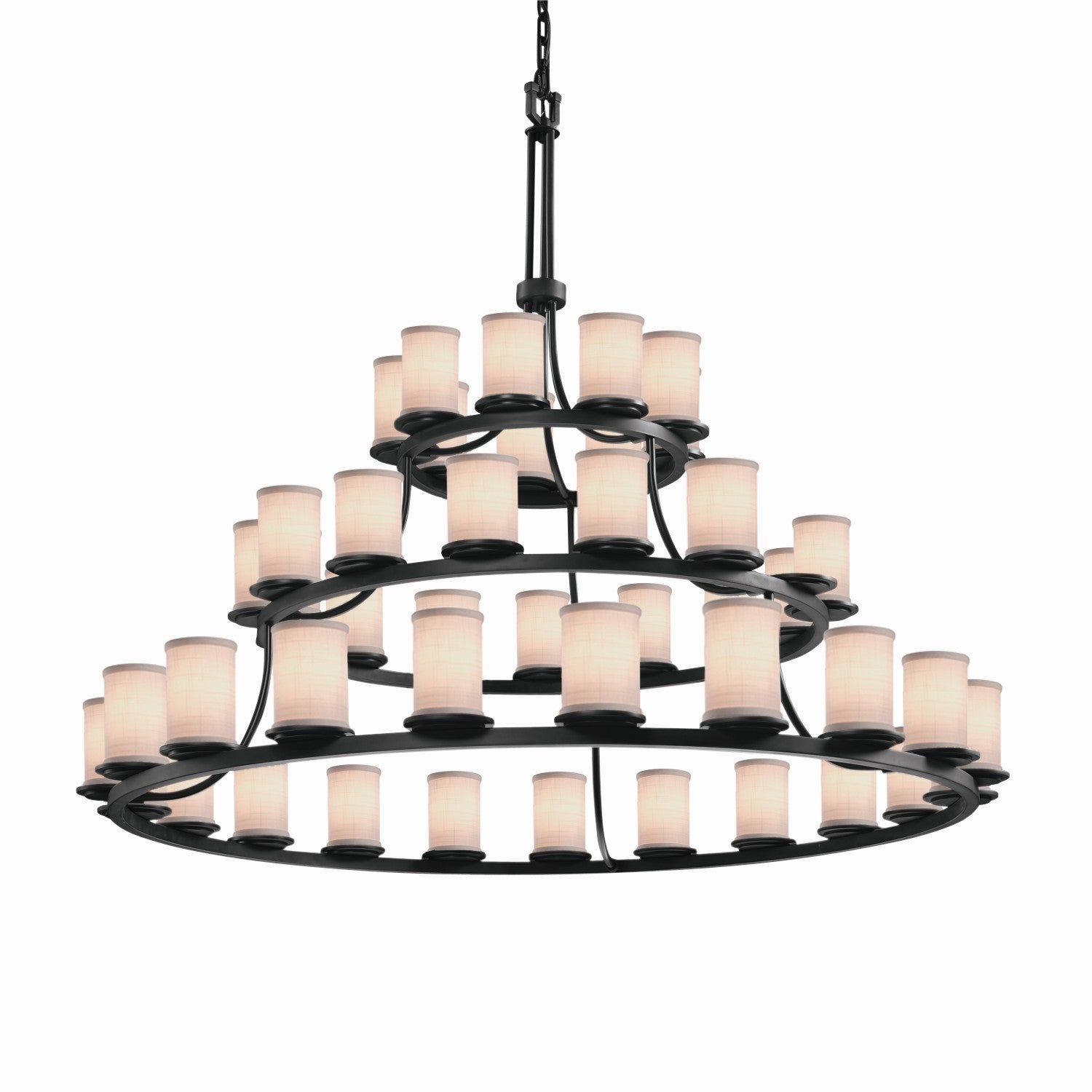 Justice Designs - FAB-8714-10-WHTE-MBLK - 45 Light Chandelier - Textile - Matte Black