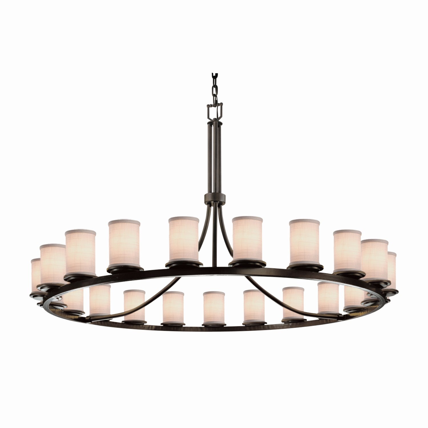 Justice Designs - FAB-8716-10-WHTE-DBRZ - 21 Light Chandelier - Textile - Dark Bronze