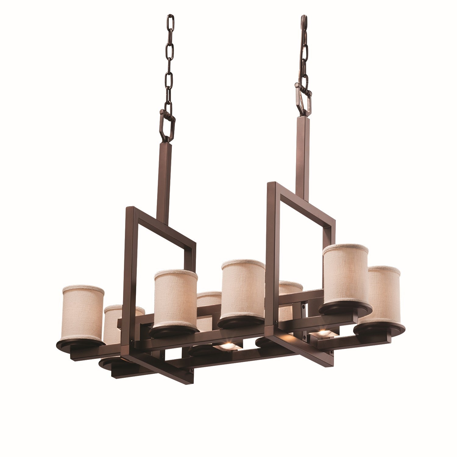 Justice Designs - FAB-8718-10-CREM-DBRZ - 11 Light Chandelier - Textile - Dark Bronze