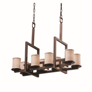 Justice Designs - FAB-8718-10-CREM-DBRZ - 11 Light Chandelier - Textile - Dark Bronze