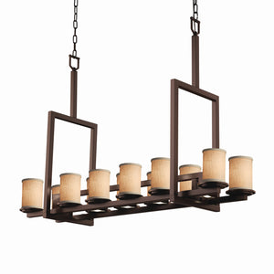 Justice Designs - FAB-8719-10-CREM-DBRZ - 17 Light Chandelier - Textile - Dark Bronze