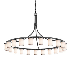 Justice Designs - FAB-8736-10-WHTE-MBLK - 21 Light Chandelier - Textile - Matte Black