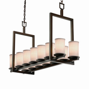 Justice Designs - FAB-8769-10-WHTE-DBRZ - 14 Light Chandelier - Textile - Dark Bronze