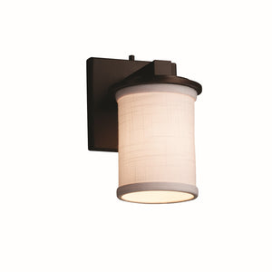 Justice Designs - FAB-8771-10-WHTE-DBRZ - One Light Wall Sconce - Textile - Dark Bronze