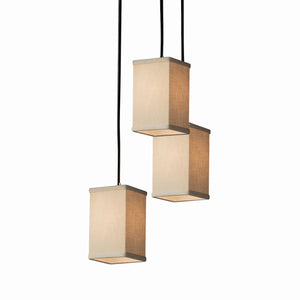 Justice Designs - FAB-8864-15-CREM-NCKL - Three Light Pendant - Textile - Brushed Nickel