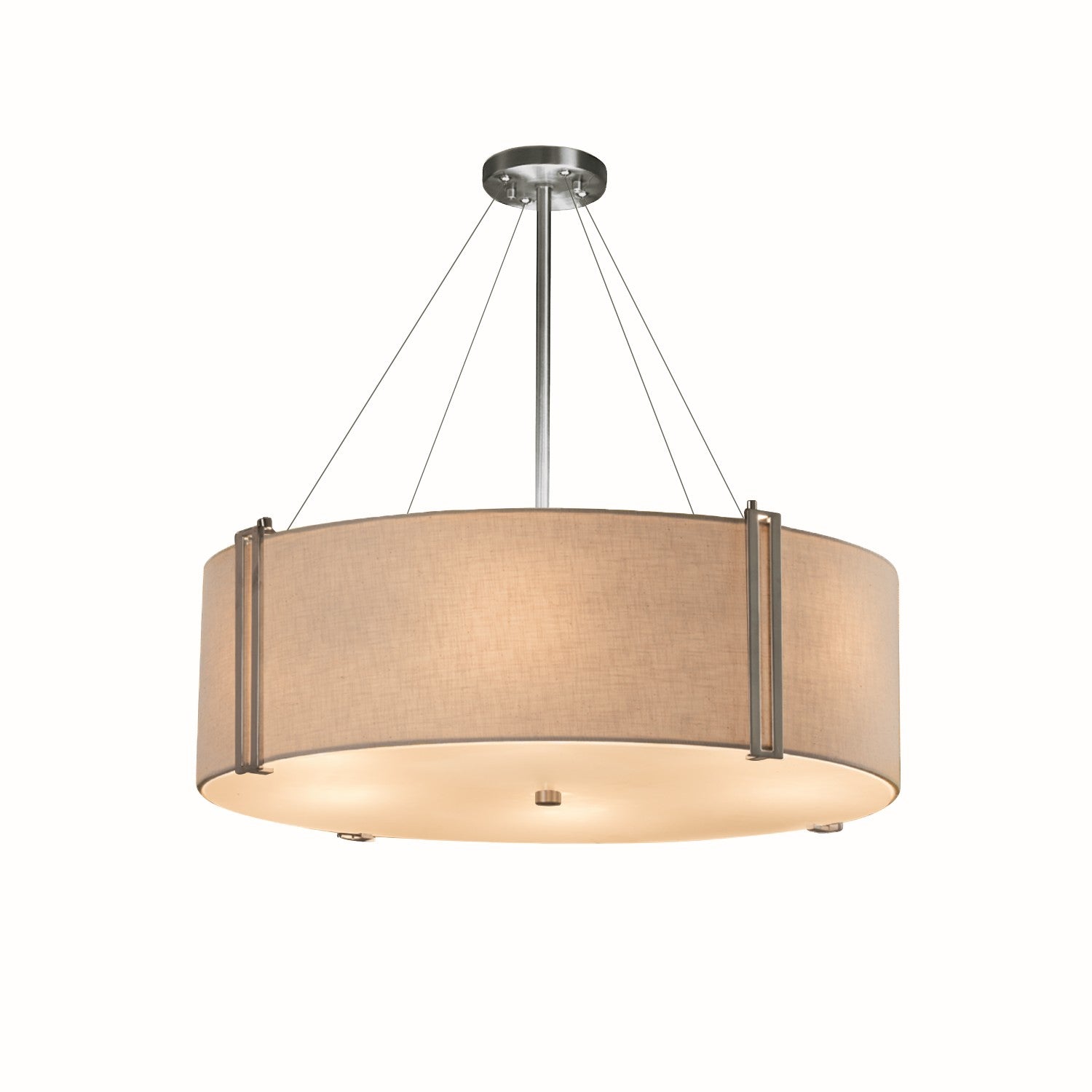 Justice Designs - FAB-9514-CREM-NCKL - Eight Light Pendant - Textile - Brushed Nickel