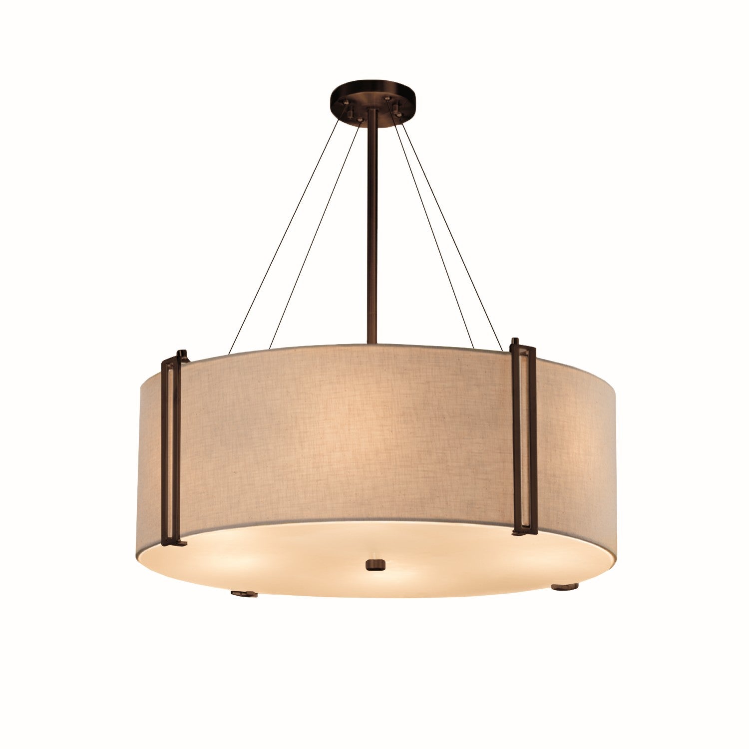 Justice Designs - FAB-9517-CREM-DBRZ - Eight Light Pendant - Textile - Dark Bronze