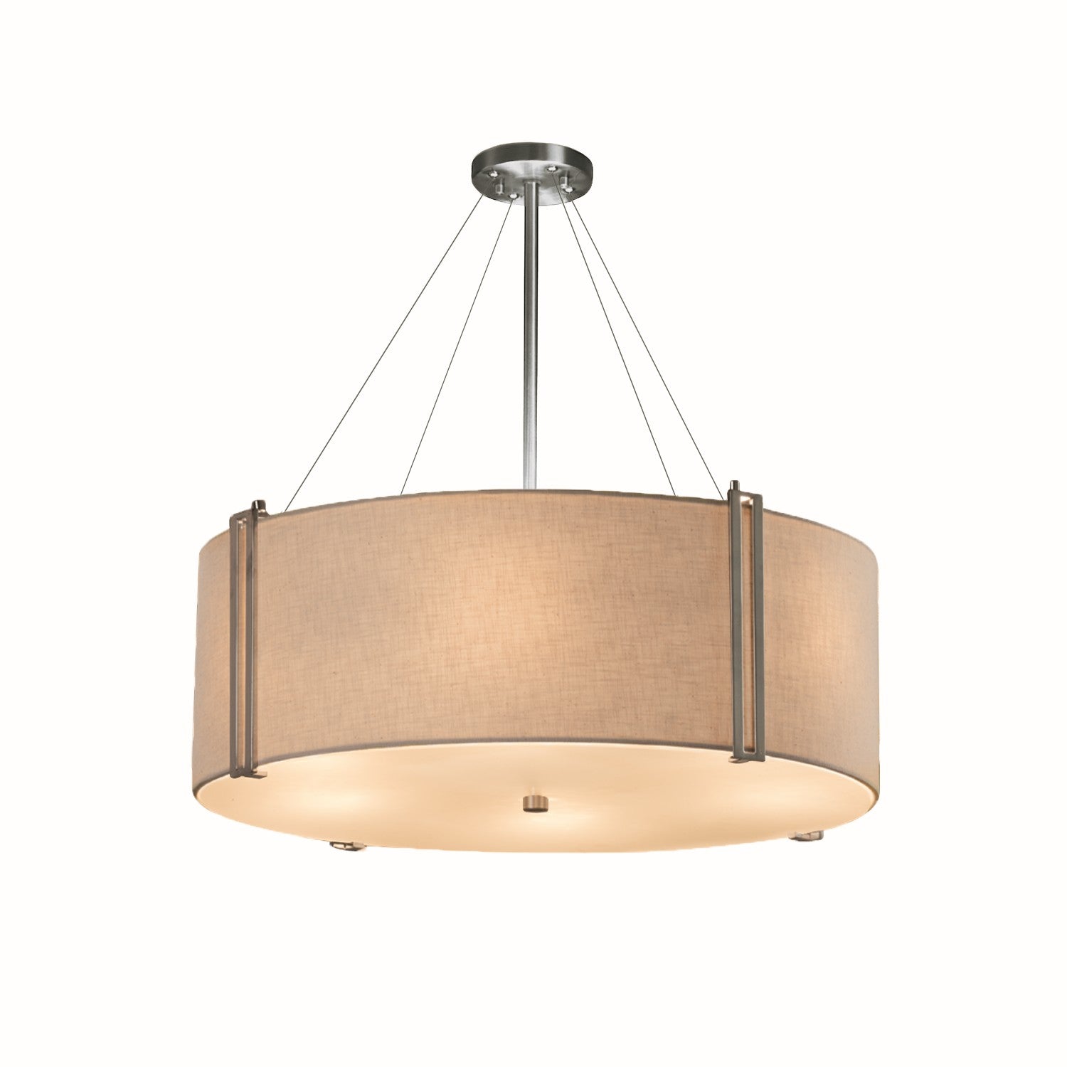 Justice Designs - FAB-9517-CREM-NCKL - Eight Light Pendant - Textile - Brushed Nickel