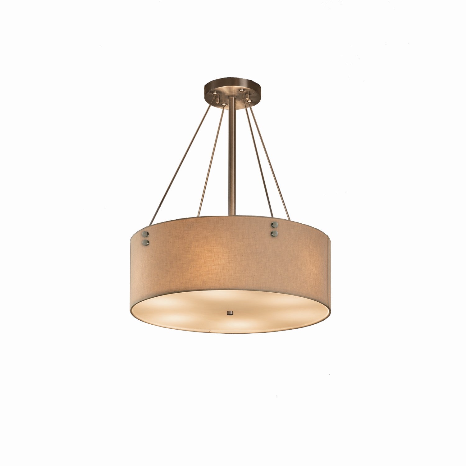 Justice Designs - FAB-9531-CREM-NCKL-F1 - Three Light Pendant - Textile - Brushed Nickel