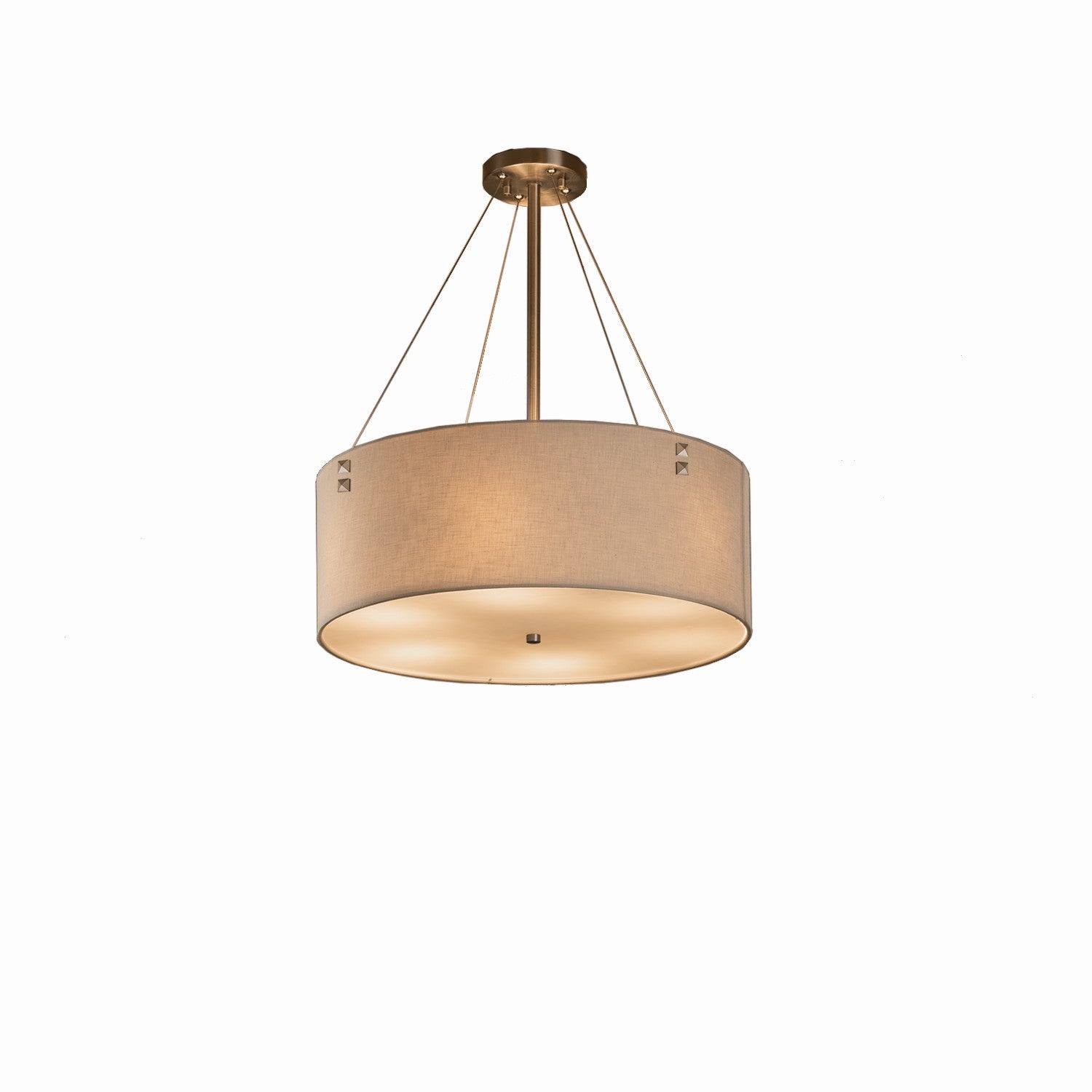 Justice Designs - FAB-9531-CREM-NCKL-F3 - Three Light Pendant - Textile - Brushed Nickel