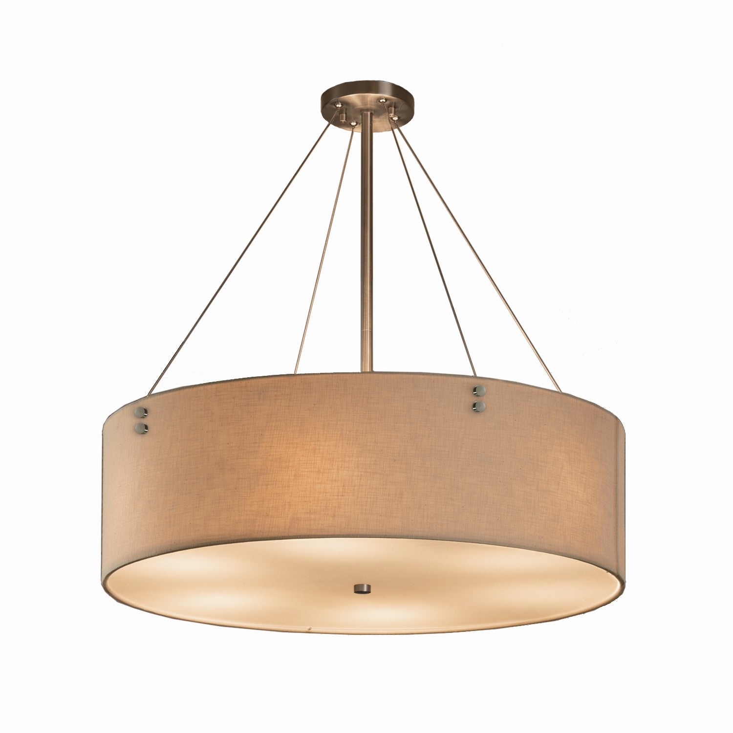 Justice Designs - FAB-9534-CREM-NCKL-F1 - Eight Light Pendant - Textile - Brushed Nickel