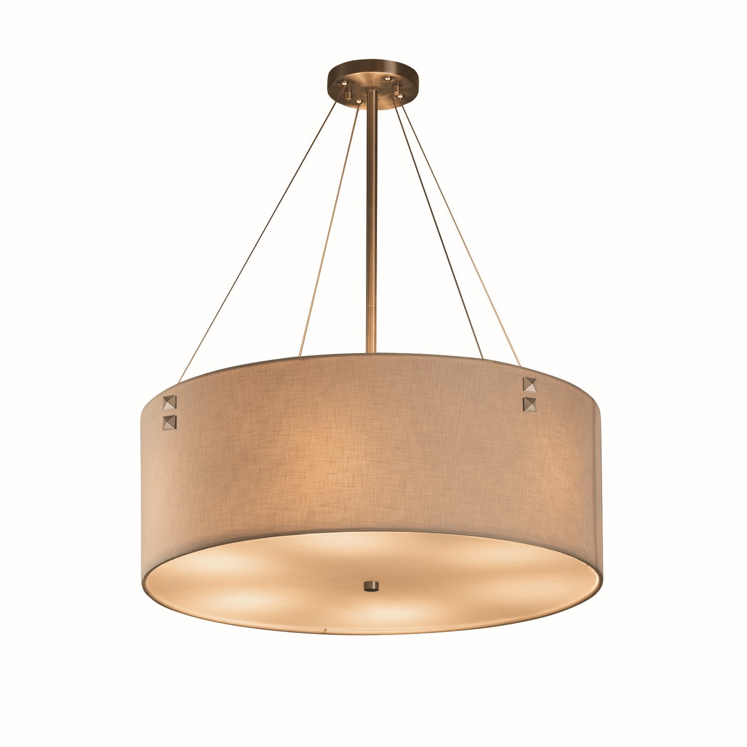 Justice Designs - FAB-9534-CREM-NCKL-F3 - Eight Light Pendant - Textile - Brushed Nickel