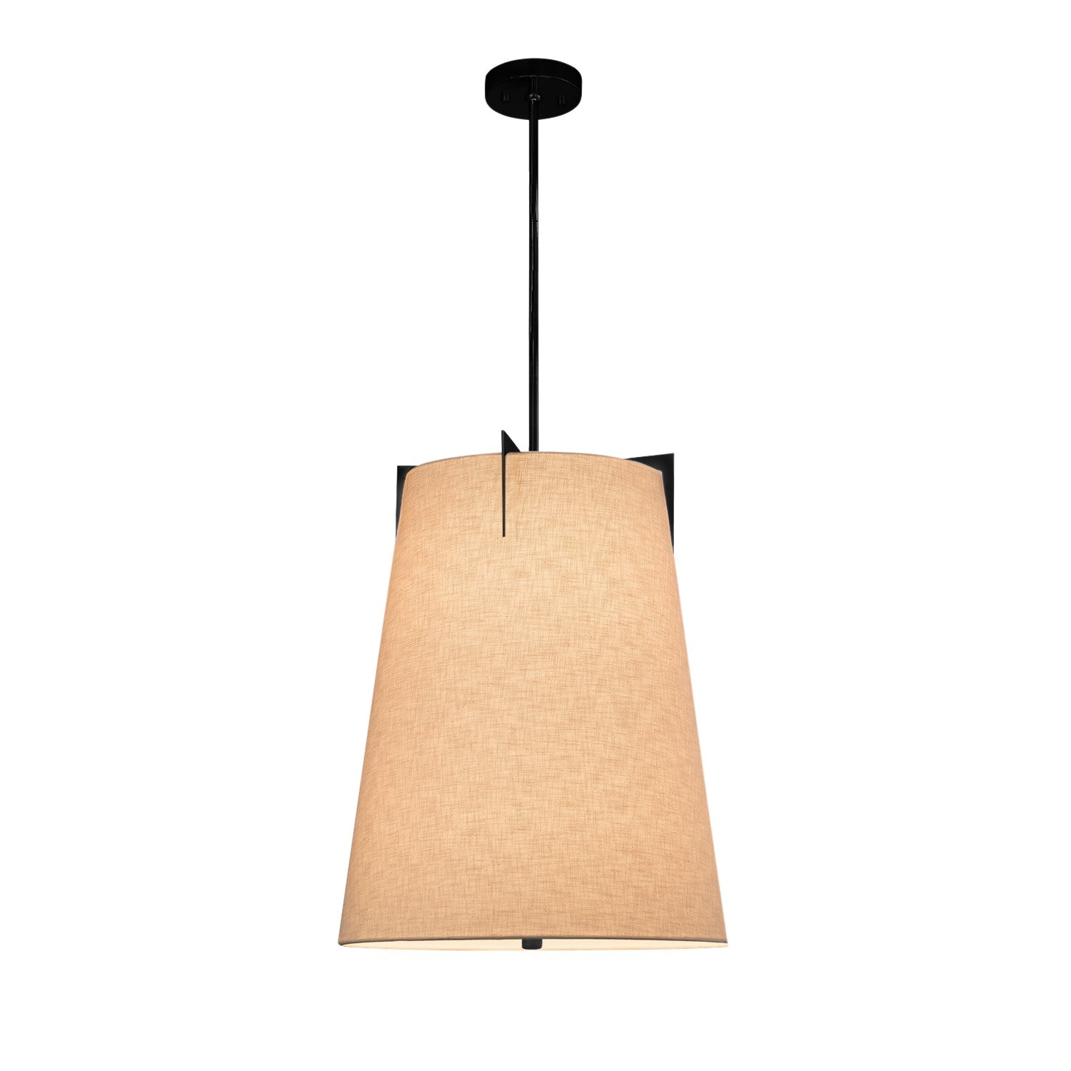 Justice Designs - FAB-9600-CREM-MBLK - Two Light Pendant - Textile - Matte Black