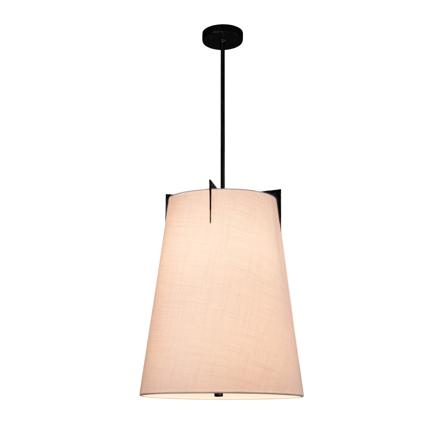 Justice Designs - FAB-9600-WHTE-MBLK - Two Light Pendant - Textile - Matte Black