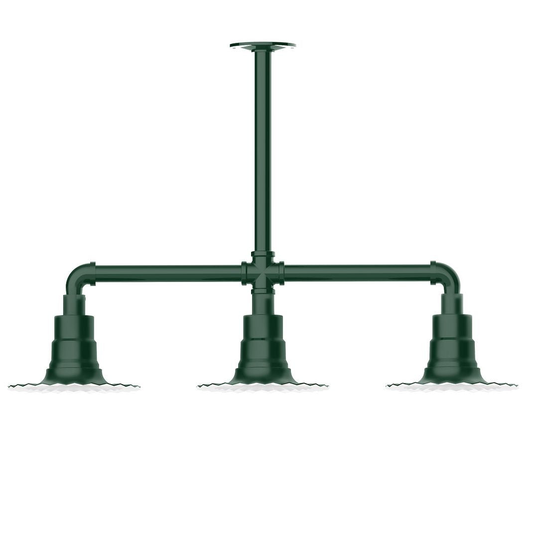 Montclair Light Works - MSK157-42-T24-G05 - Three Light Pendant - Radial - Forest Green