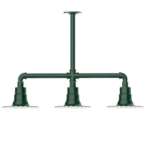 Montclair Light Works - MSK157-42-T30-G05 - Three Light Pendant - Radial - Forest Green