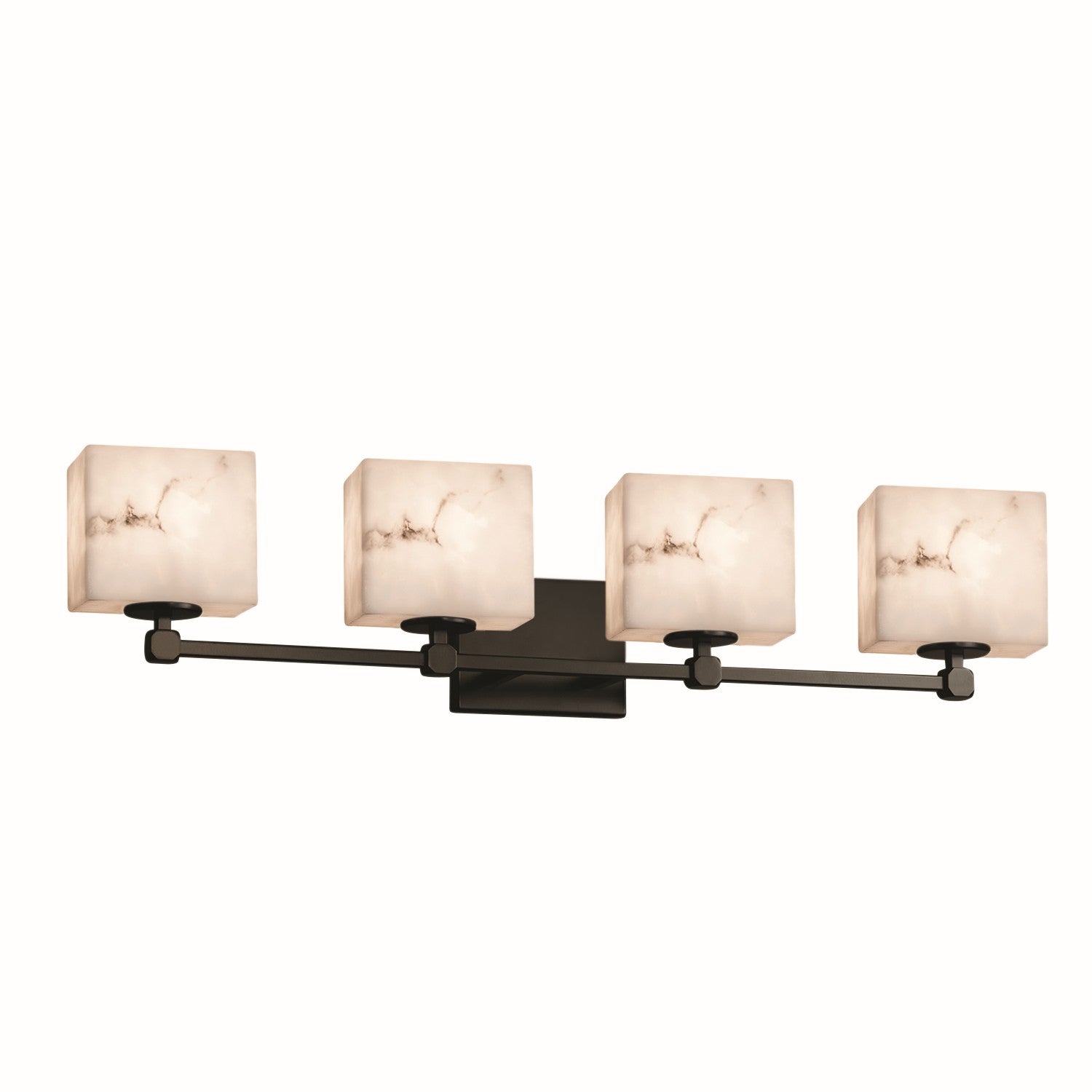 Justice Designs - FAL-8424-55-MBLK - Four Light Bath Bar - LumenAria - Matte Black