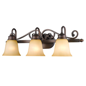 Golden - 4074-3 RBZ - Three Light Bath Vanity - Belle Meade - Rubbed Bronze