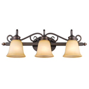 Golden - 4074-3 RBZ - Three Light Bath Vanity - Belle Meade - Rubbed Bronze