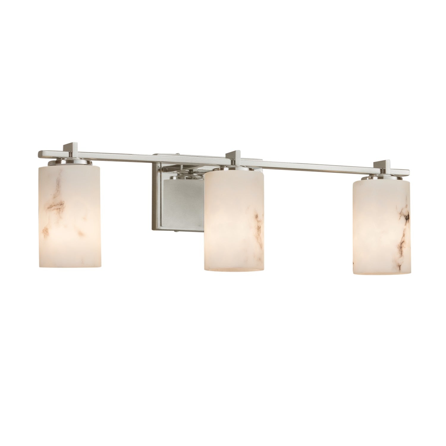 Justice Designs - FAL-8443-10-NCKL - Three Light Bath Bar - LumenAria - Brushed Nickel