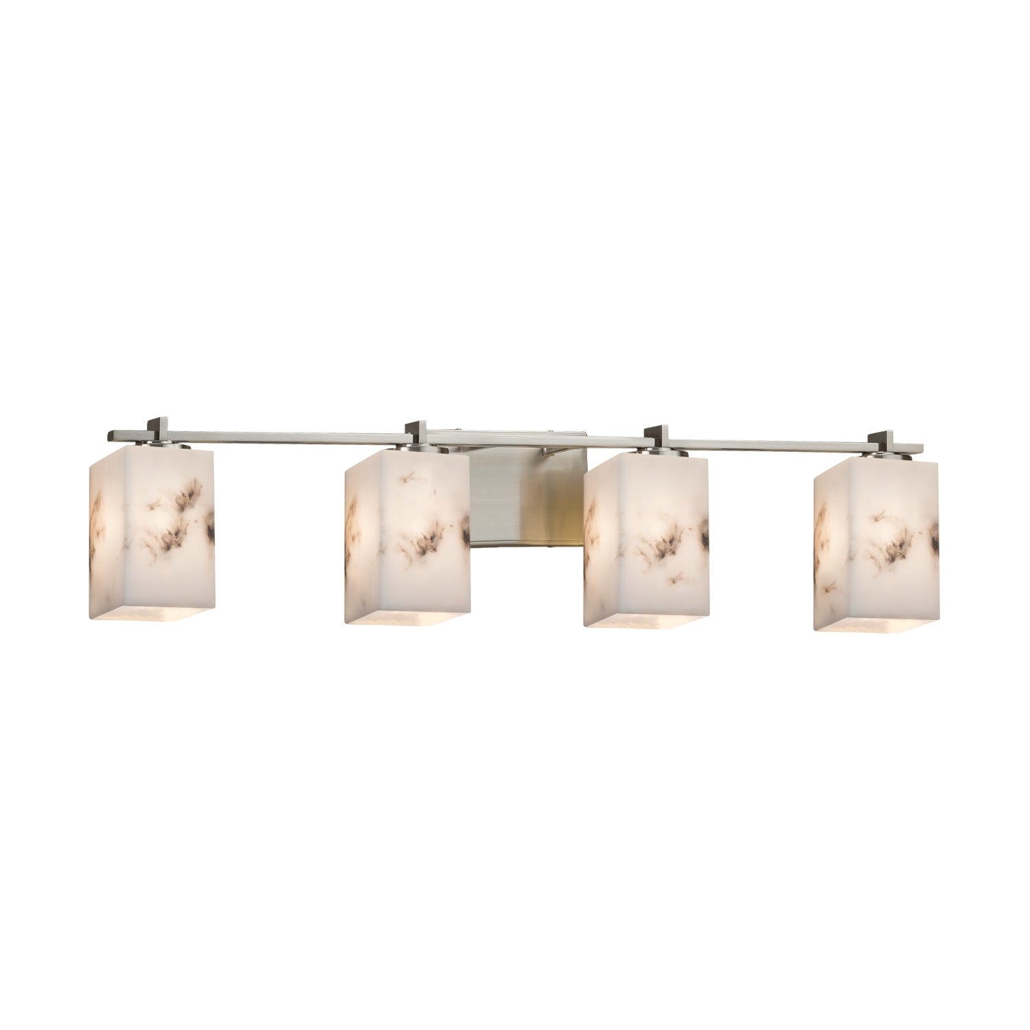 Justice Designs - FAL-8444-15-NCKL - Four Light Bath Bar - LumenAria - Brushed Nickel