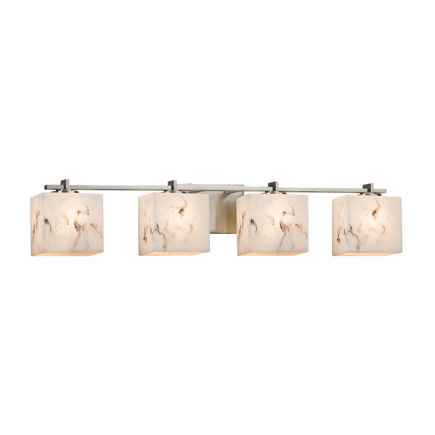 Justice Designs - FAL-8444-55-NCKL - Four Light Bath Bar - LumenAria - Brushed Nickel