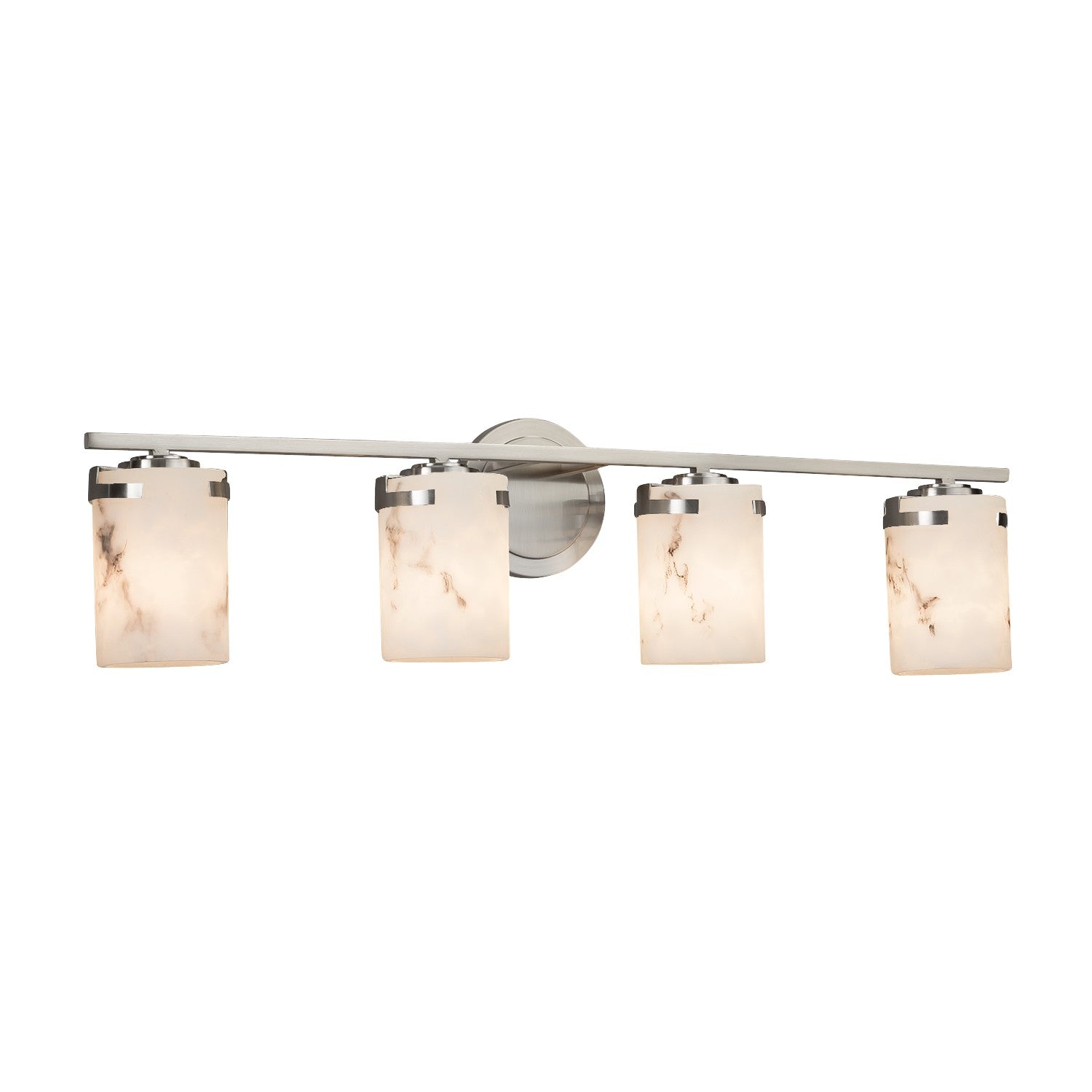 Justice Designs - FAL-8454-10-NCKL - Four Light Bath Bar - LumenAria - Brushed Nickel