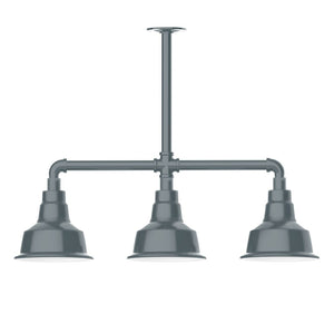 Montclair Light Works - MSK180-40-G05 - Three Light Pendant - Warehouse - Slate Gray