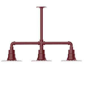 Montclair Light Works - MSK157-55-T24-G06 - Three Light Pendant - Radial - Barn Red