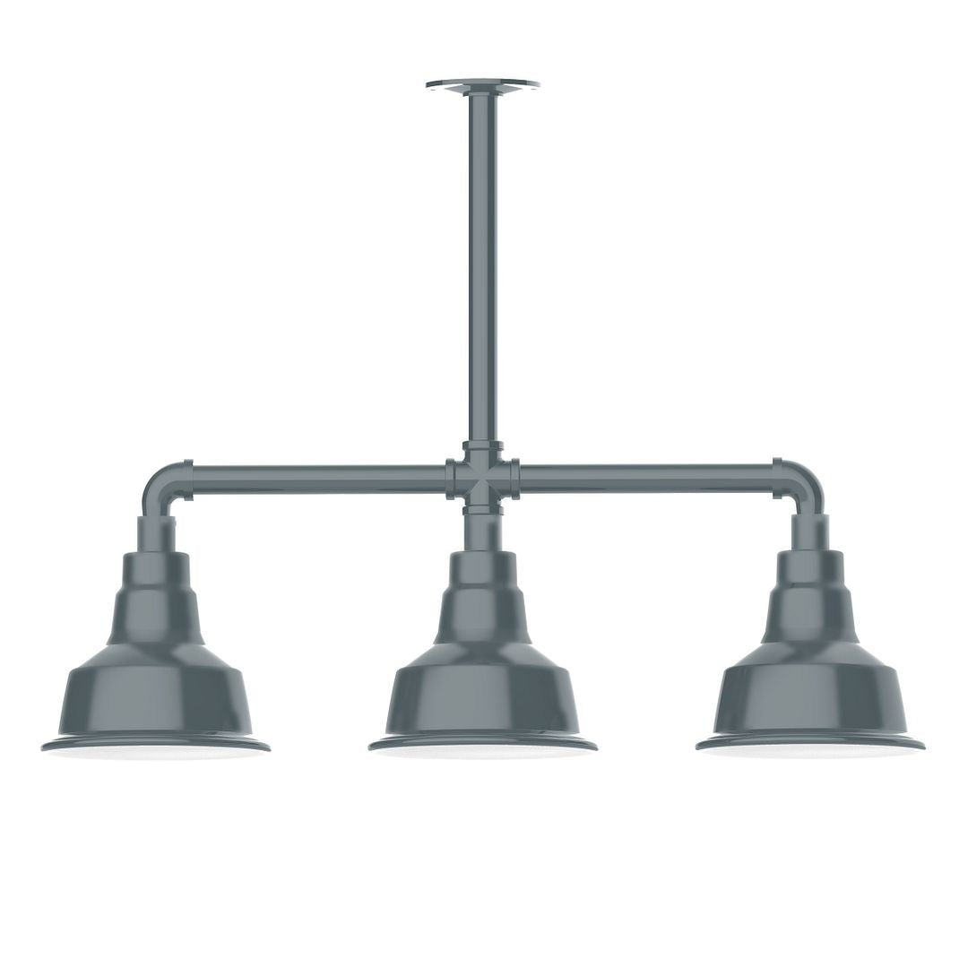 Montclair Light Works - MSK180-40-G06 - Three Light Pendant - Warehouse - Slate Gray