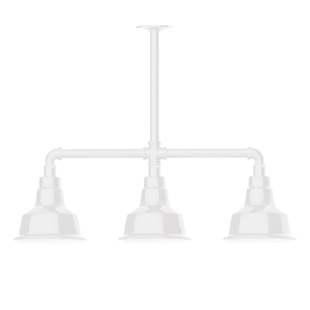 Montclair Light Works - MSK180-44-G05 - Three Light Pendant - Warehouse - White