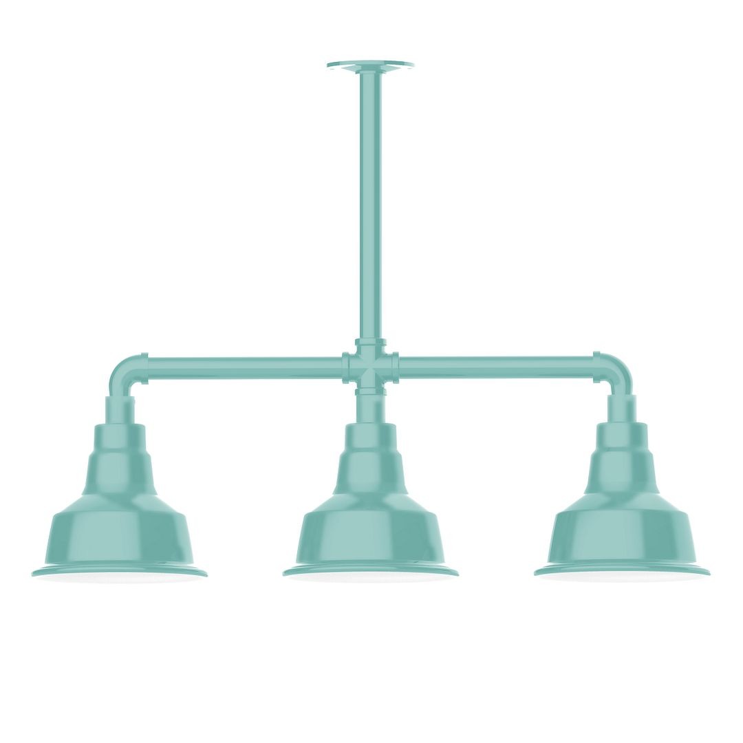 Montclair Light Works - MSK180-48-G05 - Three Light Pendant - Warehouse - Sea Green