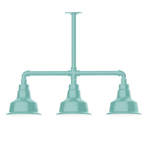 Montclair Light Works - MSK180-48-G05 - Three Light Pendant - Warehouse - Sea Green